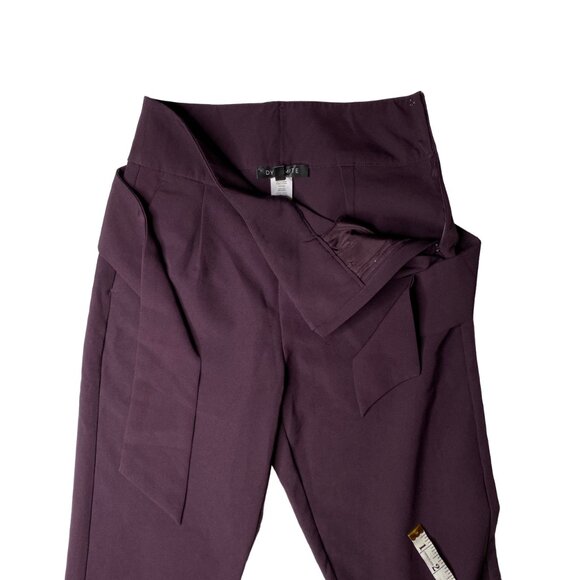 Dynamite Women's Pants with Attached Loose Belt in Dark Purple, size US 2 - Picture 2 of 9